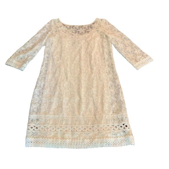 Laundry Cream Lace Tunic Dress 4 Scoop Neck - Picture 1 of 8